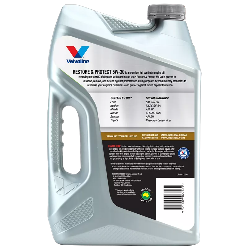 Valvoline Restore & Protect 5W-30 Premium Full Synthetic Engine Oil 6L - 1491.06 (Pickup Only)
