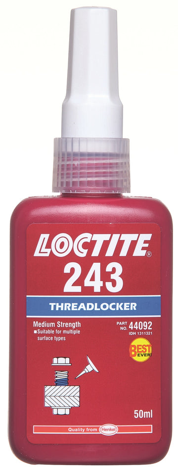 Loctite 243 Medium Strength Threadlocker - Blue - 50mL - 44092