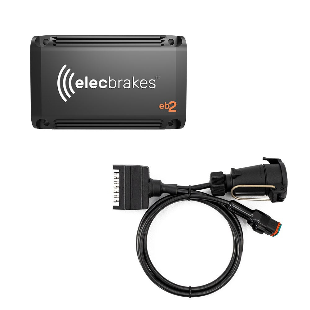 BUNDLE Elecbrakes EB2 + Adapter (Flat 7 Pin To Lg Rnd 7 Pin) Electric Trailer Brake Controller - A7-7LR