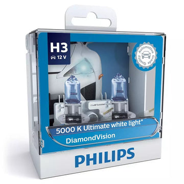 Philips 12336DVS2 DiamondVision Ultimate 12V H3 55W 5000K Headlight Globes (Twin Pack)