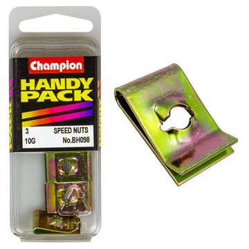 Champion Pack of 3 20 x 12.9 x 4.15mm Zinc Passivated Steel U-Type Captive Speed Nuts - BH098