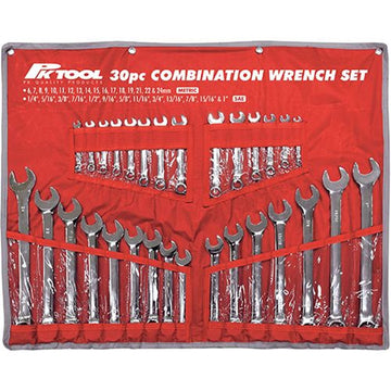 PKTool 30 Piece Combination Metric and SAE Spanner Set - PT10184 (Bulky Item - Freight Applies)