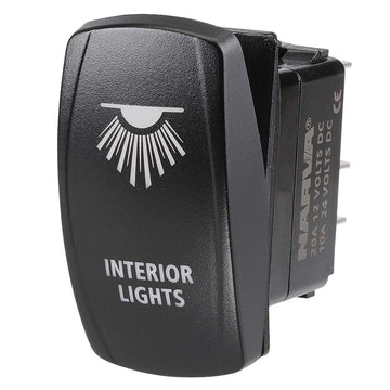 Narva 63257BL 12/24V Off/On LED Illuminated Sealed Rocker Switch With Interior Lights Symbol (Blue)
