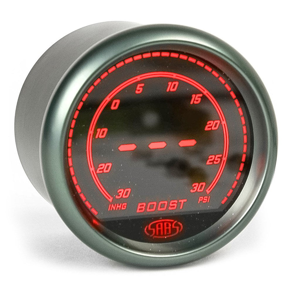 SAAS 52mm Muscle Digital Series Boost and Vacuum Gauge (30inHg-30PSI) - SG41211