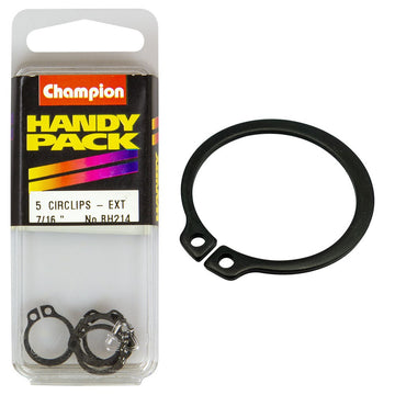 Champion Pack of 5 7/16 Steel External Shaft Circlips - BH214"