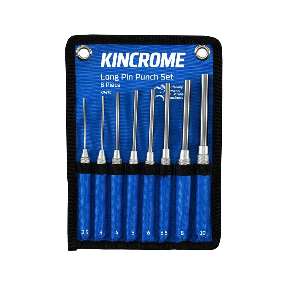 Kincrome Pin Punch Long Set 8 Piece - K9470 - Tool Kit Depot Kincrome Pin Punch Long Set 8 Piece - K9470 - Tool Kit Depot