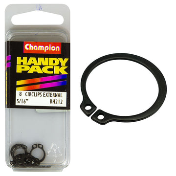 Champion Pack of 8 5/16 Steel External Shaft Circlips - BH212"