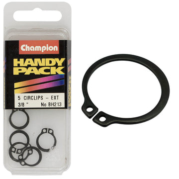 Champion Pack of 5 3/8 Steel External Shaft Circlips - BH213"
