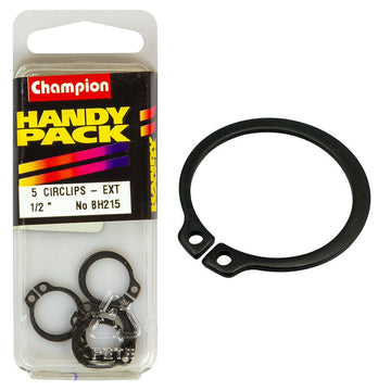 Champion Pack of 5 1/2 Steel External Shaft Circlips - BH215"