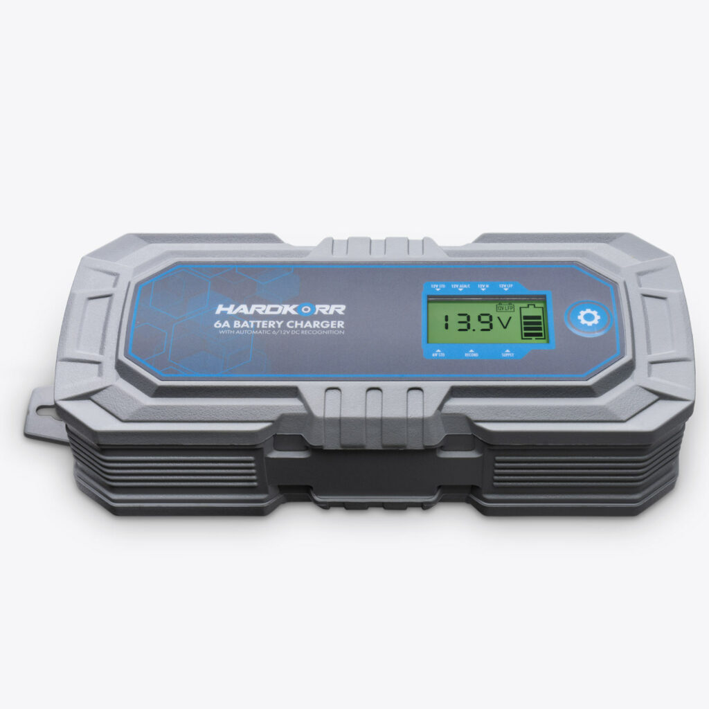 HardKorr 6A AC Battery Charger With Automatic 6/12V DC Recognition - HKPBATCHG6A
