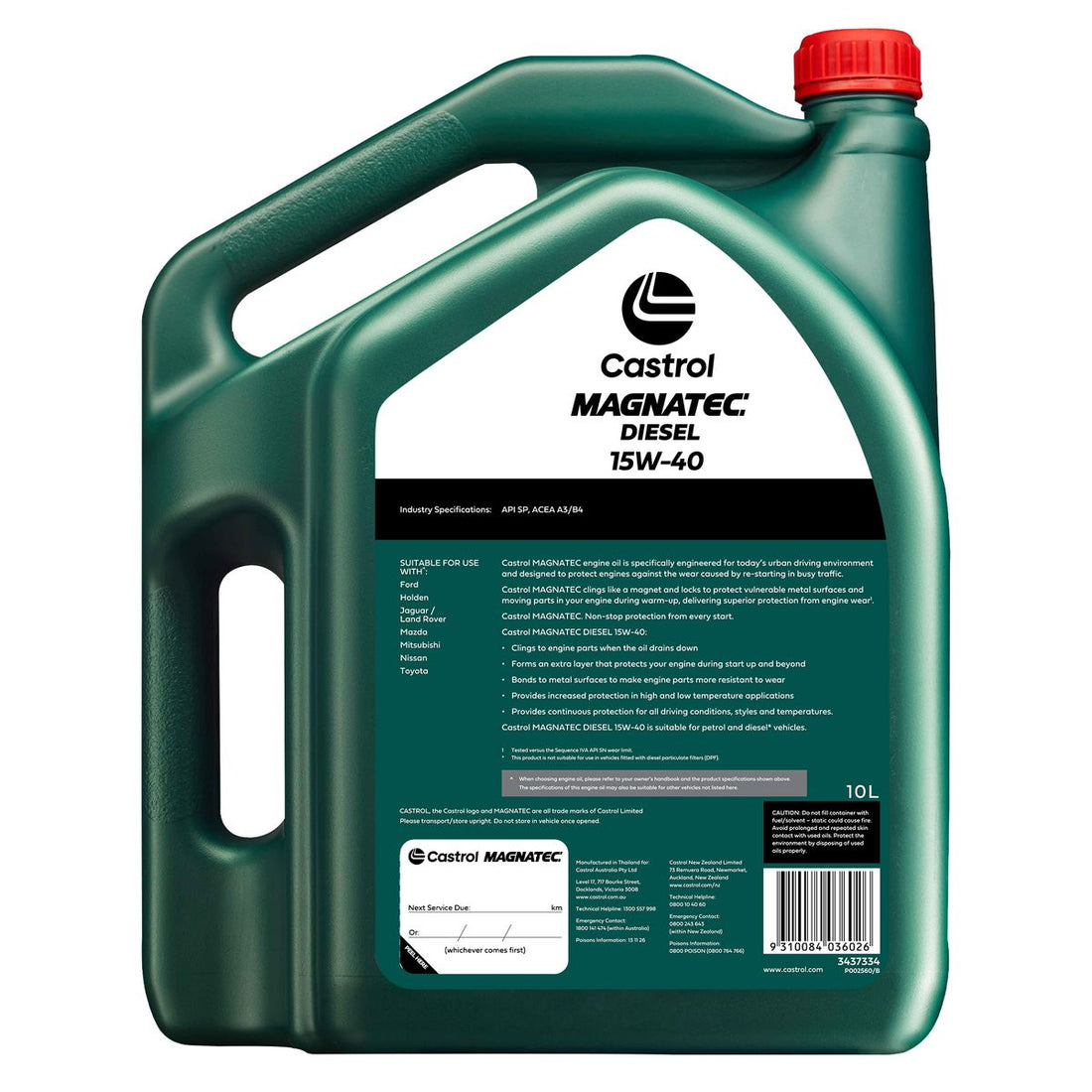 Castrol Magnatec Diesel 15W-40 Part Synthetic Diesel Engine Oil - 10L - 3437334  (Pickup Only)