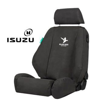 Black Duck Rear Seat Cover for 08/2020+ Isuzu D-MAX Dual Cab - Black Canvas - IDM217ARCVBK