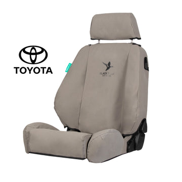 Black Duck Front Seat Covers for 09/2016+ Toyota Landcruiser VDJ79 Series Single Cab - Grey Canvas - LC172CVGY