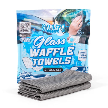 Salty Captain Mircrofibre Glass Waffle Towel (2 Pack) - ACCMGWTEA