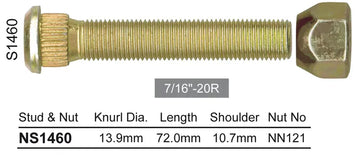 Nice Wheel Stud & Nut Set - NS1460