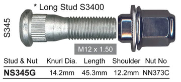 Nice Wheel Stud & Nut Set - NS345G