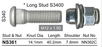 Nice Wheel Stud & Nut Set - NS361