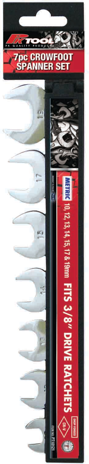 PKTool 7pc Crowfoot Open End Spanner Spanner Set - PT10121 (Pickup Only)