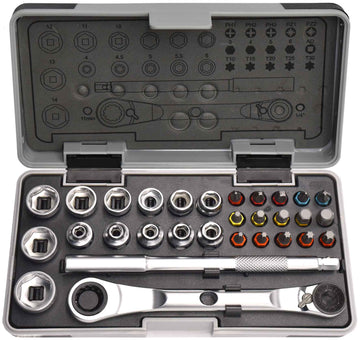 PKTool 30pc Low Profile Socket, Bits and Ratchet Set - PT40156 (Pickup Only)
