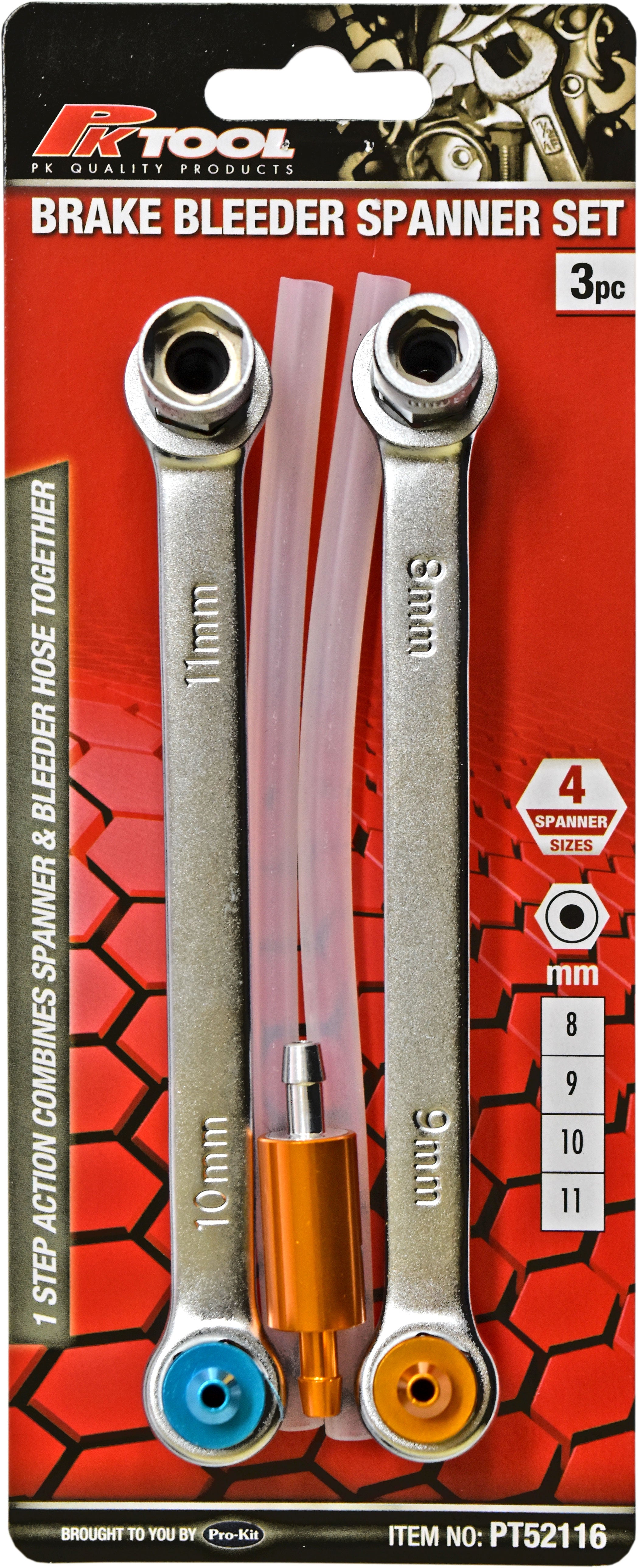 PKTool 2pc 6pt Brake Bleeding Spanners PT52116 Auto One