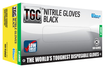 TGC Workgear Black Nitrile Gloves - 100pk - Extra Large - 160004