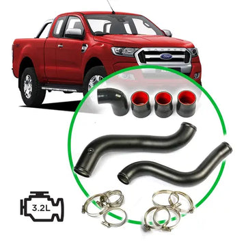 SAAS Ford Ranger/Mazda BT50 3.2L Intercooler Black Alloy Pipe Full Kit 2011 - 2022 - SAH2101B-KIT