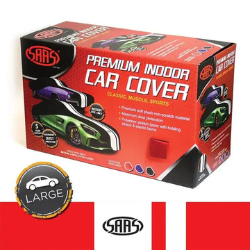 SAAS Car Cover Indoor Classic Large 5.0m Red With White Stripes - SC1032