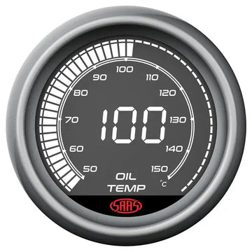 SAAS Oil Temp Gauge 50°-150° C 52mm Muscle Digital Series 12V - SG41221