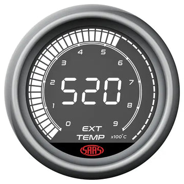 SAAS Exhaust Temp Gauge EGT Pyro 0°-900° 52mm Muscle Digital Series 12V - SG41240