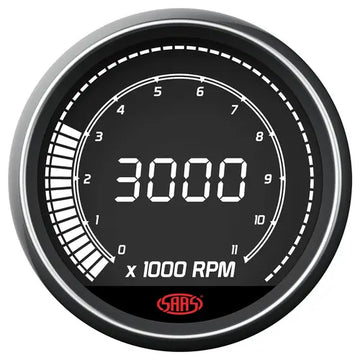 SAAS Tachometer 0-11K Shiftlite 80mm (3 1/8") In Dash Muscle Digital Series 12V - SG41264