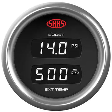 SAAS Dual Digital Gauge Boost 0-30 Psi / Exhaust Temp 0°-900° Trax 12V - SG911240