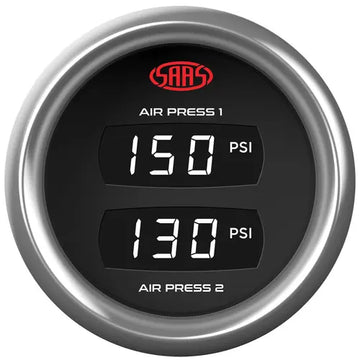SAAS Dual Digital Gauge Air Pressure 0-290psi 52mm Trax 12V - SG913232