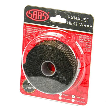 SAAS Exhaust Wrap Basalt Black 25mm (1in) x 5m - SHWT2505B
