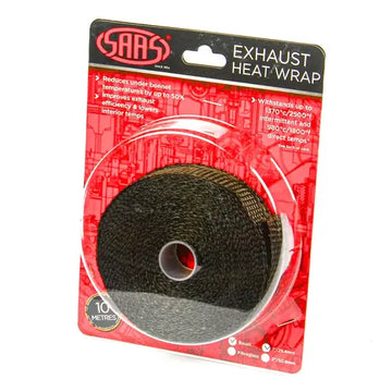 SAAS Exhaust Wrap Basalt Black 25mm (1in) x 10m - SHWT2510B