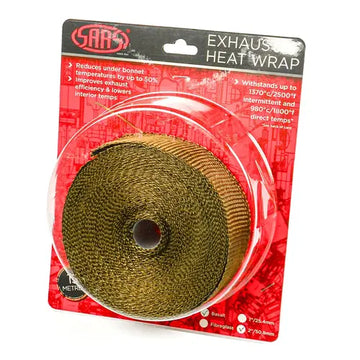 SAAS Exhaust Wrap Basalt Titanium 50mm (2in) x 15m - SHWT5015
