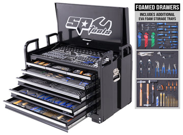 SP Tools Field Service Tool Kit - 413pc - Metric/SAE - Black - Plus Bonus EVA Storage Trays - SP50115X  (Bulky Item - Freight Applies)