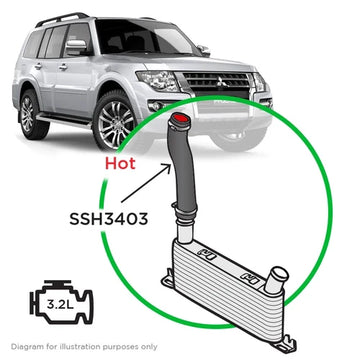 SAAS Mitsubishi Pajero 3.2 NS NT NX NW 2006 - 2020 Intercooler Hot Side Small Silicone - SSH3403