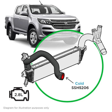 SAAS Holden Colorado RG 2.8L MY15 147KW CTDI Silicone Intercooler Cold Pipe - SSH5206