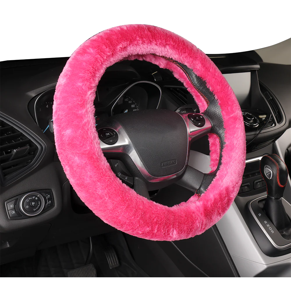 MyCar Finesse Steering Wheel Cover Pink - SWCFAUX17