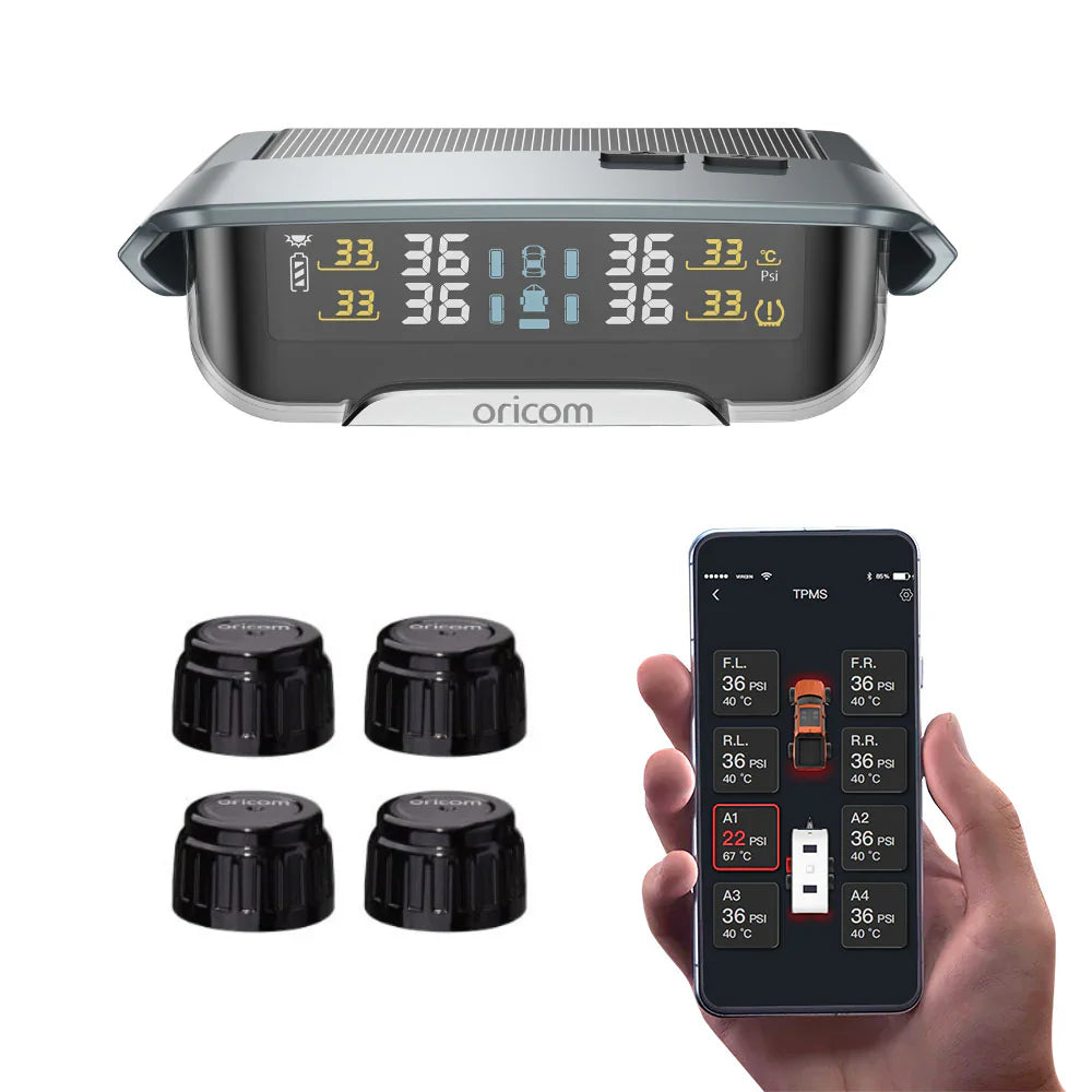 Oricom TPMS App Control Colour Display- 4 Ext Sen - TPMS10-4E