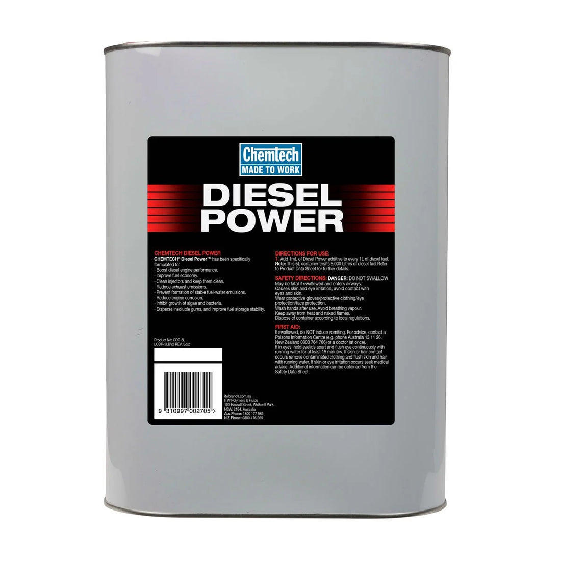 Chemtech Diesel Power Fuel Addiitve 5L - CDP-5L (Pickup Only)