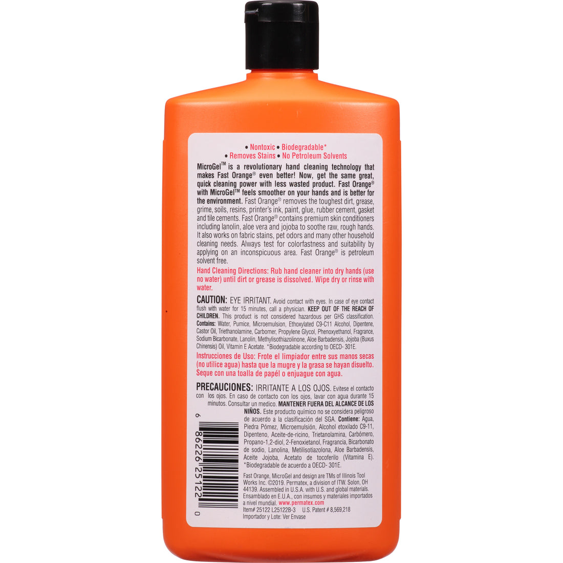 Permatex Fast Orange Pumice Hand Cleaner - 443mL - 25122 - PX25122