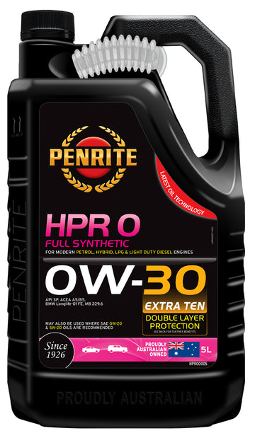 Penrite HPR 0 Full Synthetic 0W-30 Engine Oil, 5L - HPR00005 (Pickup Only)