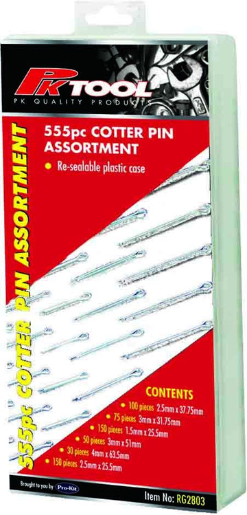 PKTool 555pc Split/Cotter Pin Assortment - RG2803 (Pickup Only)