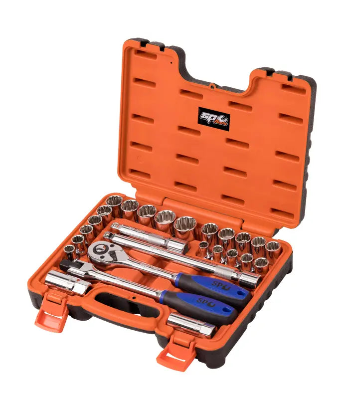 SP Tools 26 Piece 1/2" Dr Socket Set in X-Case - Metric/SAE 12pt - SP20306
