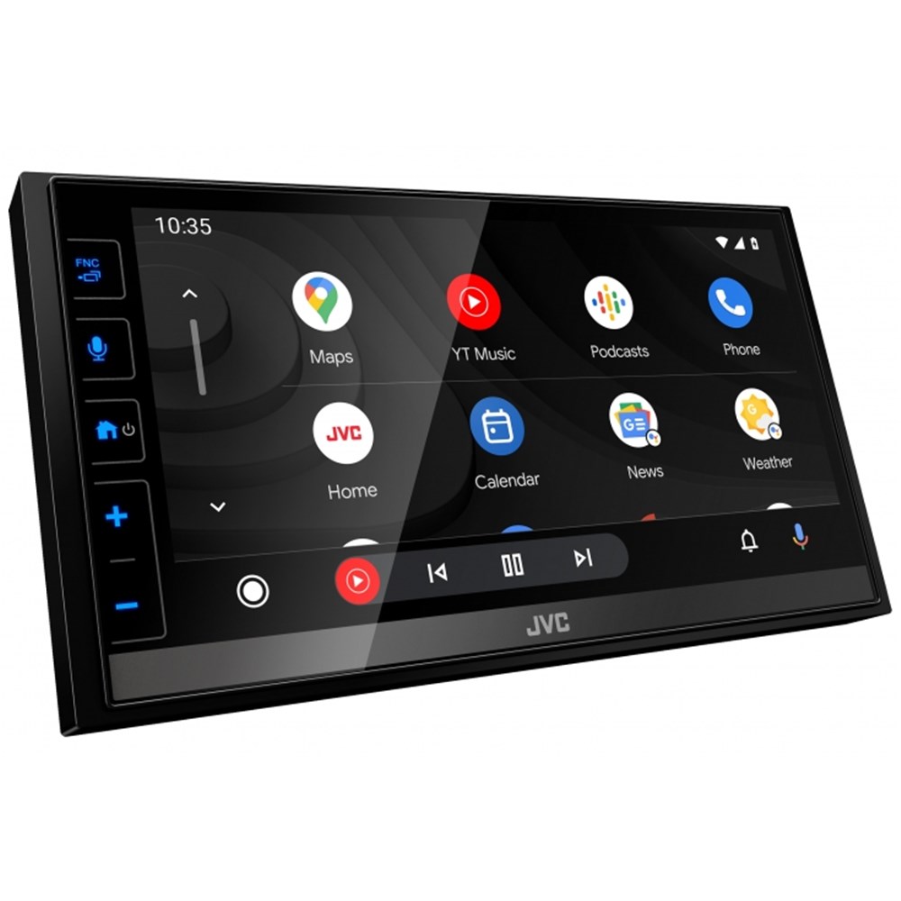 JVC KW-M785BW 6.8 Inch LCD Mechless Digital Media Receiver Head Unit with Wireless  Android Auto and Apple CarPlay
