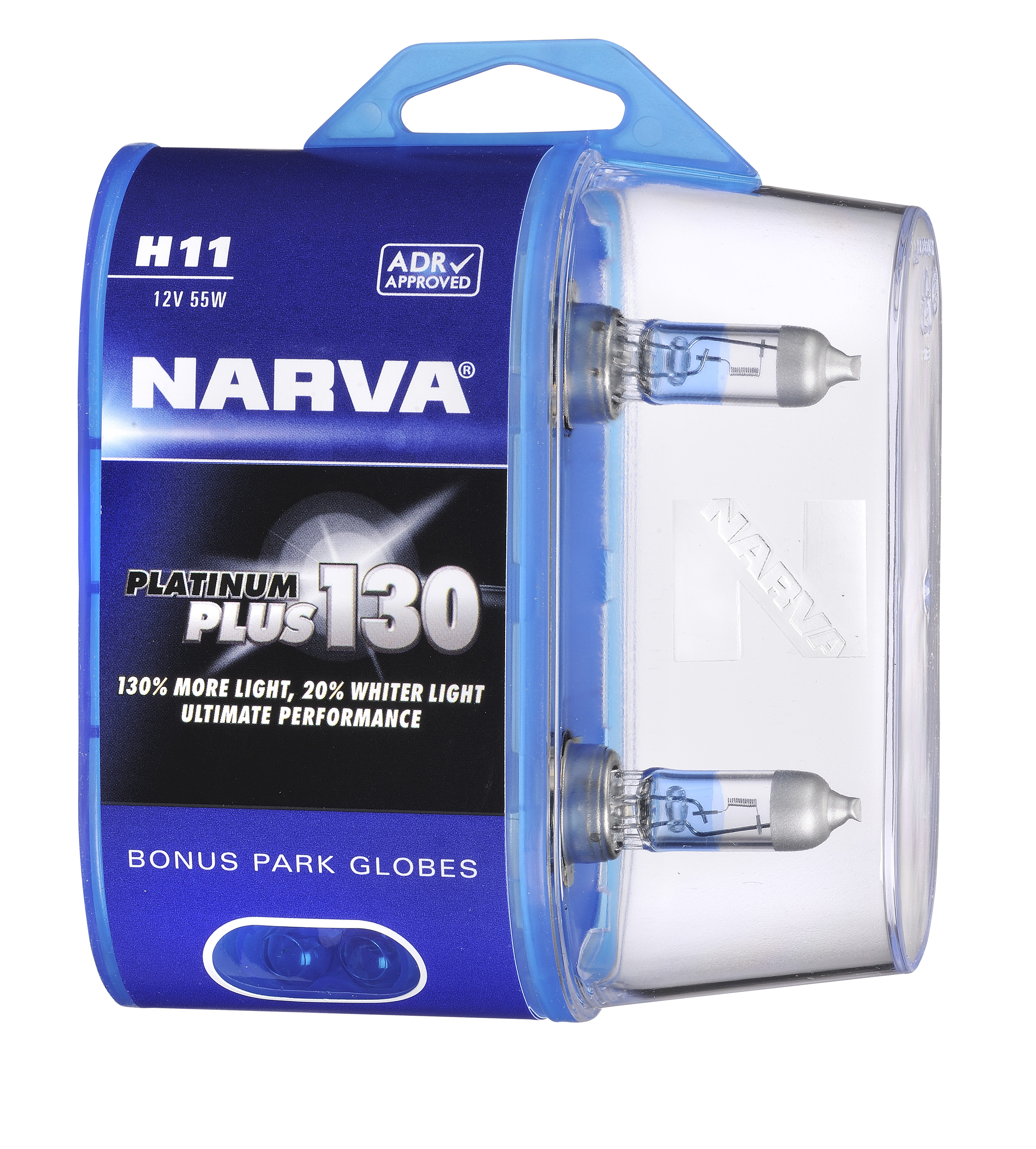 Narva 48548BL2 H11 12V 55W Platinum Plus 130 Halogen Headlight Globes, Twin  Pack - Auto One