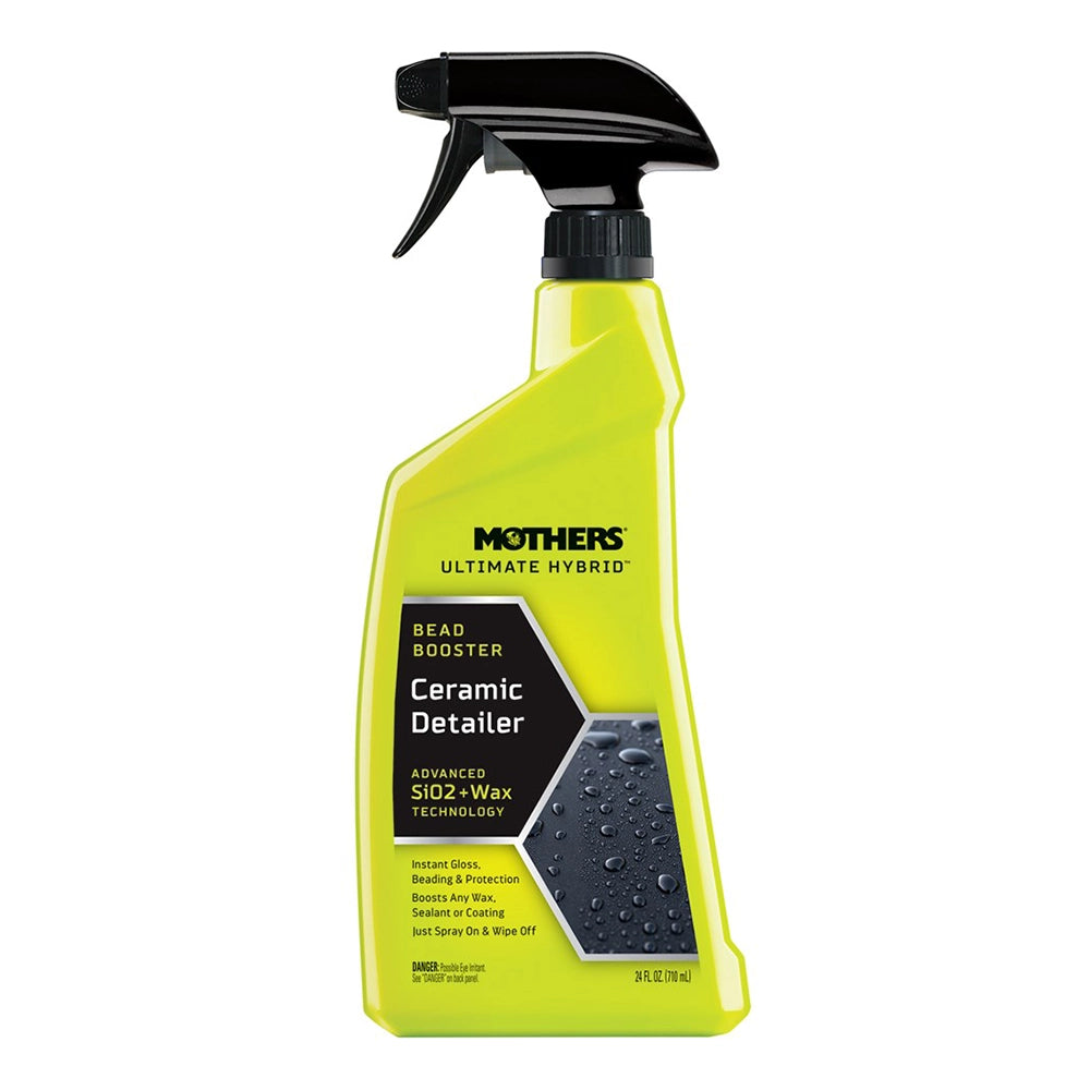 Yellow bottle of Mothers Ultimate Hybrid Ceramic Detailer on a white background