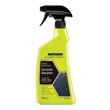 Yellow bottle of Mothers Ultimate Hybrid Ceramic Detailer on a white background
