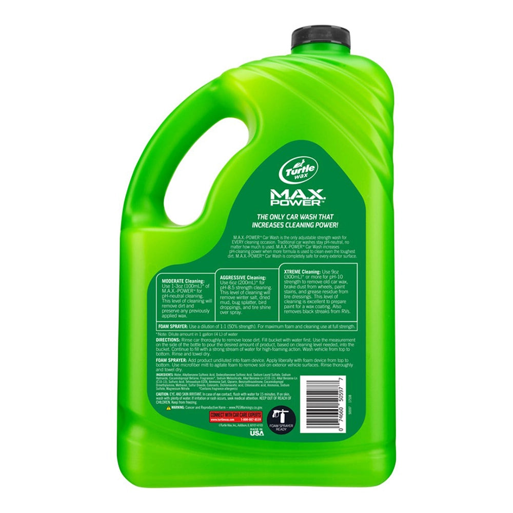 Green car wash bottle with label on a white background